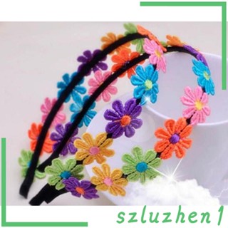 [Szluzhen1] ริบบิ้นลูกไม้ ปักลายดอกเดซี่ สวยงาม 2 หลา สําหรับตกแต่งงานหัตถกรรม DIY