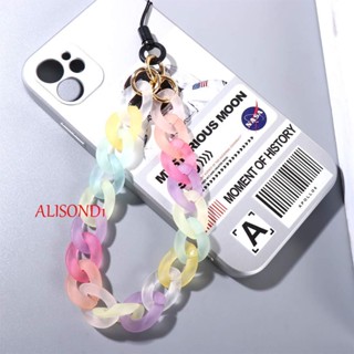 ALISOND1 สายคล้องโทรศัพท์มือถือ ประดับลูกปัด ป้องกันการสูญหาย สีแคนดี้ สําหรับตกแต่ง