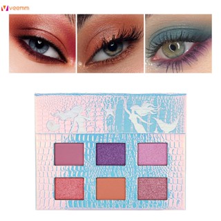 ใหม่ 6 สี Matte Pearlescent Eyeshadow Palette ยุโรปและอเมริกา Multi-functional Repair High-gloss Fine Glitter Makeup Palette Delicate Non-flying Powder Eyeshadow Palette veemm