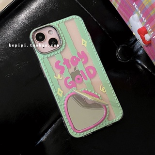 เคสโทรศัพท์มือถือ กันกระแทก พร้อมกระจกแต่งหน้า ลายหัวใจ สไตล์เกาหลี สําหรับ Apple Iphone 14promax 13 12 11 14pro 13pro 14