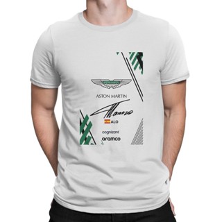 Fernando Alonso F1 Aston Martin F1 เสื้อยืดลําลอง สําหรับผู้ชาย แขนสั้น พิมพ์ลายทีมแข่งขัน