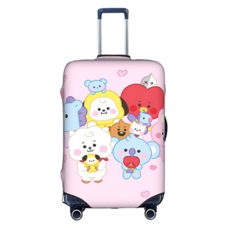 【พร้อมส่ง】BT21 ผ้าคลุมกระเป๋าเดินทาง ลายการ์ตูนตลก ล้างทําความสะอาดได้ สําหรับกระเป๋าเดินทาง ขนาด 18-32 นิ้ว