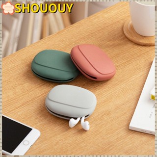 SHOUOUY กระเป๋าเก็บหูฟัง สายชาร์จ USB แบบนิ่ม แบบพกพา