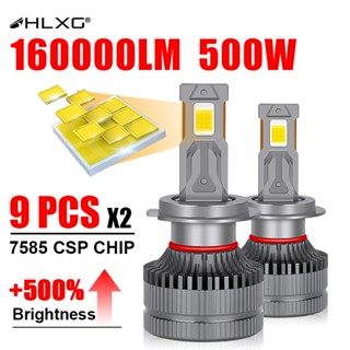 【สว่างมาก】 Led bulb H4 H7 500W 160000LM ไฟหน้า H9 H8 H1 H11 HB3 9005 9006 9012 HIR2 Canbus 6000K 7585 Chips หลอดไฟตัดหมอก สําหรับรถยนต์ mini HLXG