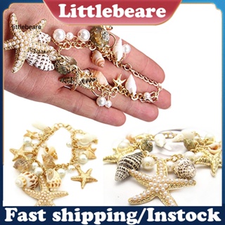 &lt;littlebeare&gt; สร้อยข้อมือชายหาด ชุบทอง ปรับได้ หลายสไตล์