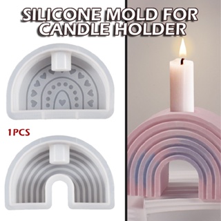 Semi-Circles Arch Candle Holder Silicone Mold Candlestick Epoxy Resin Casting