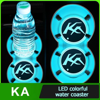 แผ่นรองแก้วน้ํา มีไฟ Led สีสันสดใส สําหรับรถยนต์ KIA K4