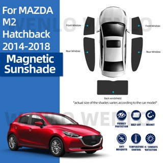 ม่านบังแดดแม่เหล็ก ติดหน้าต่างรถยนต์ สําหรับ Mazda M2 Hatchback 2014-2018