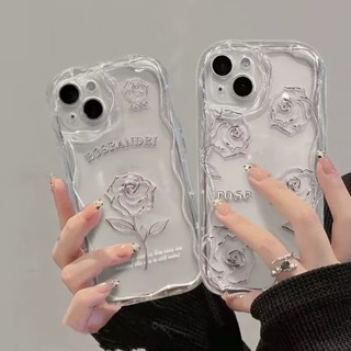 เคสโทรศัพท์มือถือ ซิลิโคนนิ่ม ใส กันกระแทก ลายเส้นดอกกุหลาบ 3D ขอบโค้ง สไตล์เรโทร สําหรับ Xiaomi POCO X5 X3 Pro X4 NFC F3 F4 X4 GT M3 M4 Pro MI 11 Lite 5G NE 12T 12 Lite