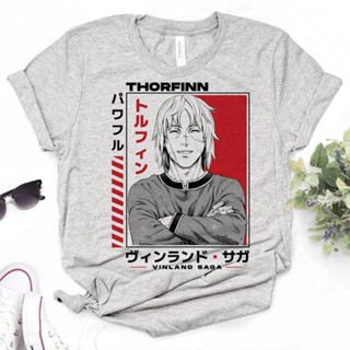 เสื้อยืด พิมพ์ลายการ์ตูนอนิเมะ Vinland Saga สไตล์ญี่ปุ่น สําหรับผู้หญิง