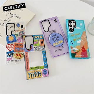 เคสโทรศัพท์มือถือแบบใส ลาย B T S CASETiFY สําหรับ Samsung Galaxy S20 S21 S22 S23 Ultra S20+ S21+ S22+ S23 Plus