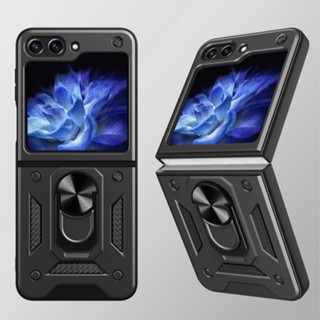 เคสโทรศัพท์มือถือ พร้อมแหวนขาตั้งแม่เหล็ก สําหรับ Samsung Galaxy Z FLIP 5 Galaxy Z FLIP 5