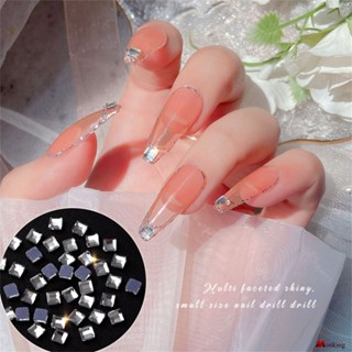 50 ชิ้น Mini Small Crystal White Diamond Water Resistance Irregular Silver Drill Nail Diamond Jewelry (monkingstore_th)