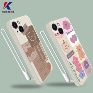 เคสโทรศัพท์มือถือซิลิโคน TPU ลายหมีนําโชค พร้อมสายคล้อง สําหรับ Infinix Hot 11S NFC 10 11 Play 10 10t 10s NFC 10i S4 9 Pro 10 Lite 11 Plus Hot 9 Play 11 Smart 4 4C 5 Pro  3 Plus Note 8 10 Tecno Spark 5 PRO A15 A16 A5S Y12 Y20 Y15S Y21S