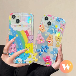 เคสโทรศัพท์มือถือคู่รัก ลายหมีน่ารัก สีรุ้ง สําหรับ Redmi 12C 10C 10A 9C NFC 9T 9 10 9C A1 9A Redmi Note 8 9 10s 11s 10 11 10 Pro Max POCO F4