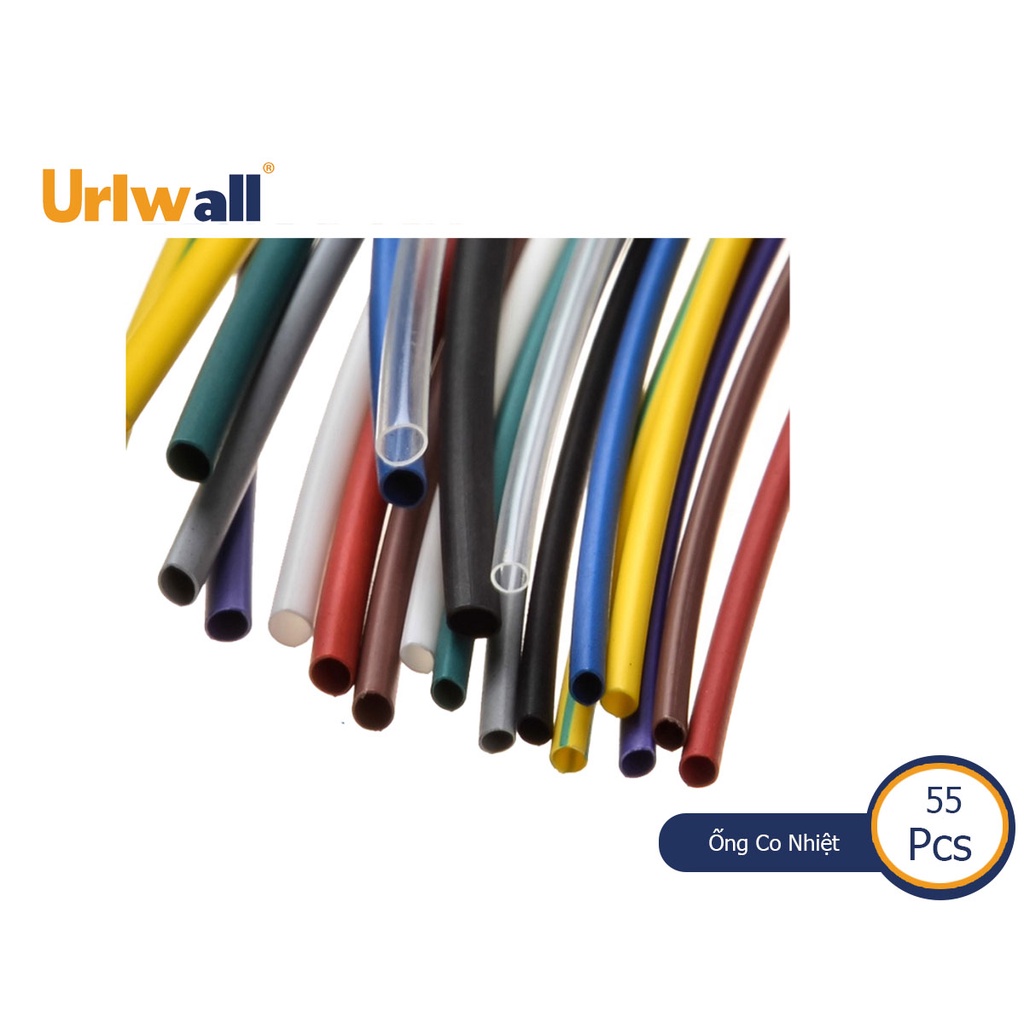 55 ชิ้น Mulit ขนาด 1.0/1.5/2.5/3.0 /5.0 มม.Universal ท่อหดความร้อน Assortment ชุดท่อหดท่อ