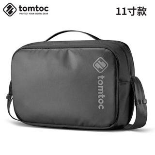 tomtoc shoulder bag ipadpro11 inch/mini7.9 inch storage bag H02 ballistic nylon waterproof messenger bag trendy mens black 11 inch