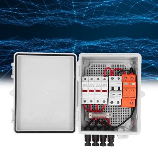 HaoJue PV Combiner Box 4 สายกันน้ำ 10AWG DC Solar พร้อมฟิวส์ 15A 63A Circuit Breaker