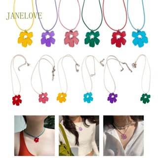 Jlove สร้อยคอโชคเกอร์ จี้ดอกไม้ อะคริลิค เครื่องประดับแฟชั่น สําหรับผู้หญิง