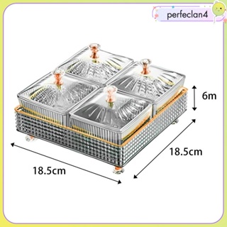 [Perfeclan4] จานเสิร์ฟผลไม้ พร้อมฝาปิด ถอดออกได้ สําหรับขนมขบเคี้ยว