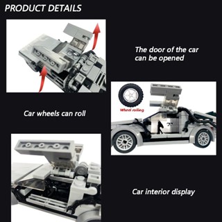 Moc-23436 บล็อคตัวต่อเลโก้ รูปเมือง Delorean from BACK TO THE FUTURE in minifig ของเล่นสําหรับเด็กผู้ชาย 3KCX