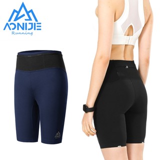 Aonijie FW5149 กางเกงสกินนี่ ขาสั้น แห้งเร็ว มีหลายกระเป๋า สําหรับผู้หญิง เล่นกีฬา ปั่นจักรยาน วิ่ง ยิม