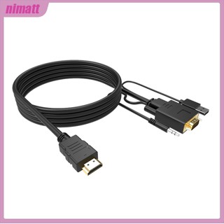 Ni Vga To Hdmi- สายอะแดปเตอร์แปลง พร้อมเสียง สําหรับเชื่อมต่อแล็ปท็อป พร้อมมอนิเตอร์ Vga To Monitor 1.8 เมตร