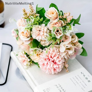 [NutriliteMelting1] ช่อดอกกุหลาบปลอม สําหรับตกแต่งบ้าน ห้องนั่งเล่น งานแต่งงาน ในร่ม [TH]