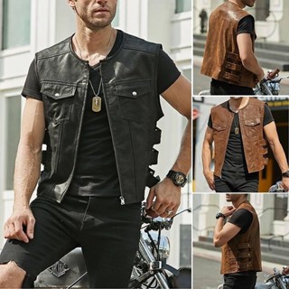 เสื้อกั๊กหนัง แฟชั่นฤดูร้อน สําหรับผู้ชาย