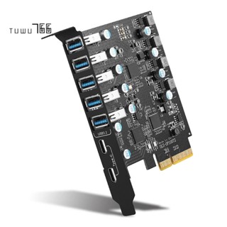 การ์ดอะแดปเตอร์ PCIE PCIE 7 พอร์ต Gen 2 พร้อมการ์ดขยายแบนด์วิดท์ 20 Gbps สําหรับเดสก์ท็อป