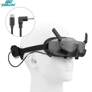 Rctown สายเคเบิลแบตเตอรี่ พร้อมคลิปหนีบด้านหลัง อุปกรณ์เสริม สําหรับแว่นตา Dji Avata Goggles 2