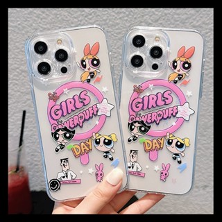 เคสโทรศัพท์มือถือ TPU นิ่ม กันกระแทก ลาย Powerpuff Girls น่ารัก สําหรับ iPhone 14 13 12 11 Pro Max 12 13 Pro 14 plus 14 Pro Max