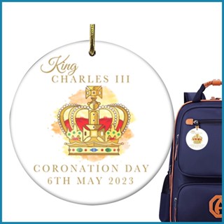 จี้ของที่ระลึก King Charles III Union Jack Coronation Cramics สไตล์อังกฤษ สําหรับแขวนตกแต่ง