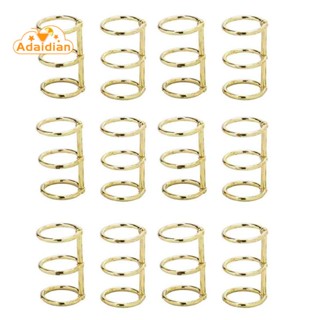 ห่วงแหวน 3 ห่วง เส้นผ่าศูนย์กลางด้านใน 20 มม. สีทอง สําหรับสมุด สํานักงาน 12 ชิ้น