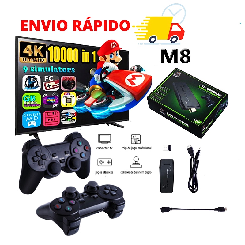 ใหม่ เกมคอนโซลวิดีโอเกมคลาสสิก ไร้สาย 4k M8 2 10000 แบบพกพา 2022