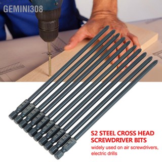 Gemini308 10 ชิ้น S2 เหล็กข้ามหัว PH2 ไขควงชุด 1/4 นิ้ว Hex Shank 150mm เครื่องมือ