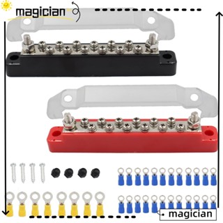 Mag บล็อกจ่ายไฟ 150A ขั้วสีดํา และขั้วสีแดง บล็อกสกรูสายไฟ 14 ชิ้น สําหรับยานพาหนะปรับปรุงสายเรือ