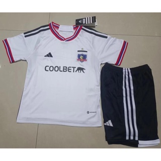 เสื้อกีฬาแขนสั้น ลายทีมชาติฟุตบอล Social y Deportivo Colo-Colo 23 24 Club ชุดเหย้า สําหรับเด็ก