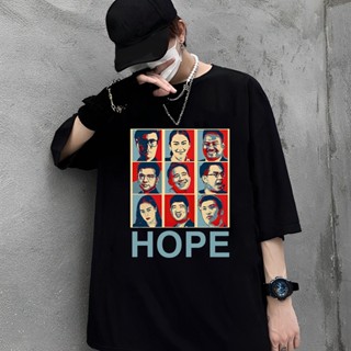 เสื้อยืดคุณภาพดี   การออกแบบเดิมHOPE T-Shirt /เสื้อยืดผู้คนแห่งความหวัง เสื้อยืดพิมพ์คุณภาพสูง