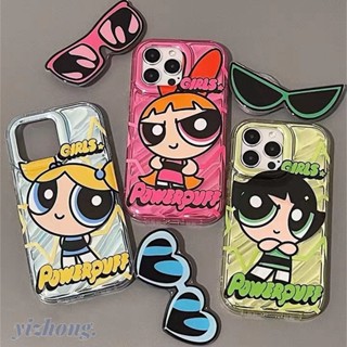 เคสโทรศัพท์มือถือ TPU นิ่ม กันรอยขีดข่วน กันกระแทก ลายการ์ตูน Powerpuff Girls สร้างสรรค์ สําหรับ iPhone 11 14 13 Pro Max 12Pro