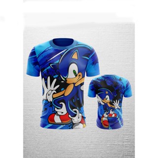 เสื้อกีฬาแขนสั้น พิมพ์ลายการ์ตูน Sonic - 002 3 มิติ 2023