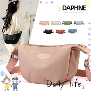 DAPHNE กระเป๋าสะพายไหล่ กระเป๋าถือ สีพื้น แบบพกพา สําหรับผู้หญิง