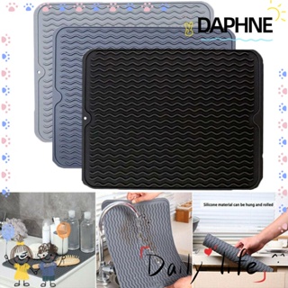 ♫Daphne♫ แผ่นซิลิโคนรองจาน กันลื่น ทนความร้อน พับได้ หลากสี สําหรับห้องครัว