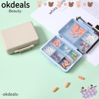 Okdeals กล่องยา แบบหลอดดูด PP 9 ช่อง กันฝุ่น กันชื้น แบบพกพา สําหรับเดินทาง บ้าน