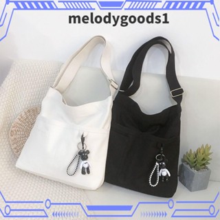 MELODYGOODS1 กระเป๋าสะพายไหล่ กระเป๋าเมสเซนเจอร์ ผ้าแคนวาส สําหรับผู้หญิง