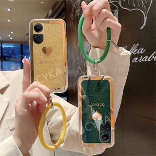 พร้อมส่ง ใหม่ เคสโทรศัพท์มือถือแบบแข็ง กันกระแทก ลายหัวใจ พร้อมแหวนขาตั้ง หรูหรา สําหรับ OPPO Reno10 5G 10Pro 10Pro+ Reno 10 Pro 5G Reno 10Pro+ 5G