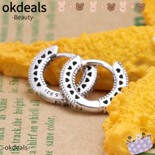 OKDEALS ต่างหูเพทาย ต่างหูคริสตัล เครื่องประดับ แฟชั่นส่องแสง เครื่องประดับ Diy ทองแดง เงิน ต่างหูสตั๊ด สําหรับอารมณ์ที่เรียบง่าย