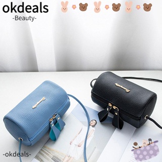 OKDEALS กระเป๋าสะพายไหล่ สะพายข้าง จุของได้เยอะ สีพื้น สําหรับผู้หญิง