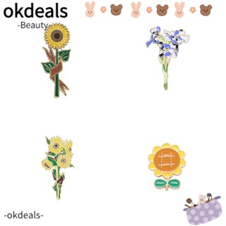 Okdeals เข็มกลัดเคลือบ เครื่องประดับ ของขวัญ ลาย Van Goghs iris