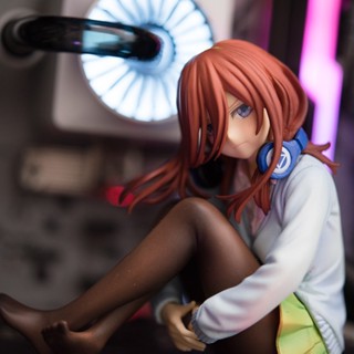 โมเดลฟิกเกอร์ PVC อนิเมะ The Quintessential Quintuplets School Desk Girl Nakano Miku ขนาด 19 ซม. คุณภาพสูง ของเล่นสําหรับเด็ก